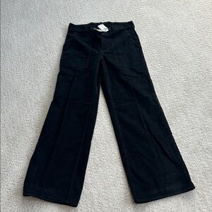 JCrew Black Wide-Leg Corduroy Pants. 28Tall